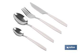 Set de 24 cubiertos de acero Inoxidable | Diferentes colores | Diseño Moderno y Funcional - Cofan