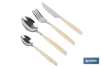 Set de 24 cubiertos de acero Inoxidable | Diferentes colores | Diseño Moderno y Funcional - Cofan