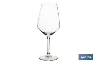 Pack of 6 wine glasses with 53cl capacity | Long and thin stem with a wide base - Cofan