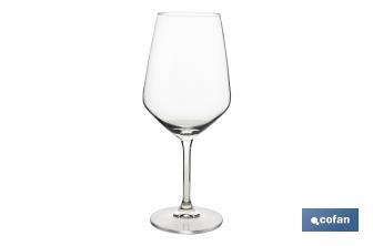Pack of 6 wine glasses with 53cl capacity | Long and thin stem with a wide base - Cofan