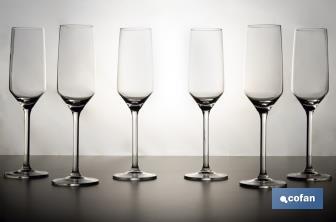 Set of 6 champagne flutes | Capacity: 22cl - Cofan