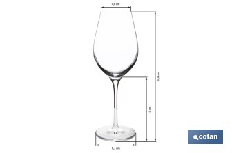 Pack de 6 copas jerezanas de cristal con tallo alto | Capacidad: 30 cl | Copas catavino para degustación - Cofan