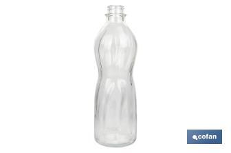 Botella de vidrio transparente con tapón de acero inoxidable | Capacidad: 1 litro - Cofan