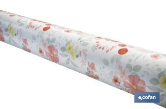 Hule con diseño moderno de flores | Materiales: PVC y polipropileno | Fácil de limpiar | Disponible en diferentes medidas - Cofan