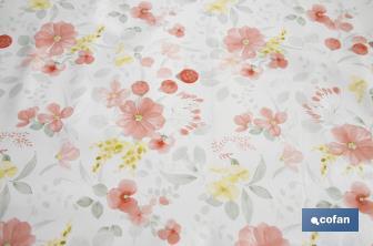 Hule con diseño moderno de flores | Materiales: PVC y polipropileno | Fácil de limpiar | Disponible en diferentes medidas - Cofan