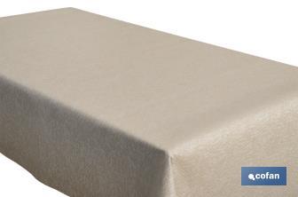 Mantel resinado antimanchas | Diseño moderno | Color: beige y blanco | Materiales: algodón y poliéster | Disponible en diferentes medidas - Cofan