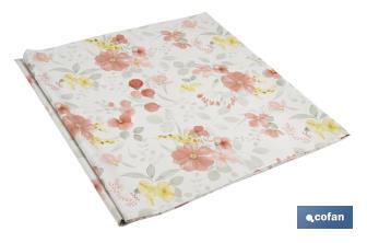 Hule con diseño moderno de flores | Materiales: PVC y polipropileno | Fácil de limpiar | Disponible en diferentes medidas - Cofan