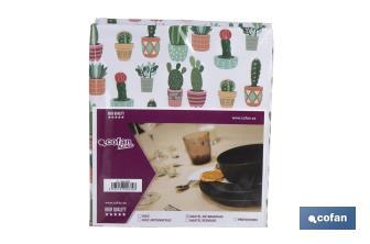 Mantel antimanchas | Estampado de cactus | Materiales: vinilo y poliéster | Impermeable | Fácil de limpiar | Disponible en diferentes medidas - Cofan