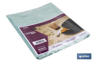 Mantel resinado antimanchas | Diseño moderno | Color: turquesa | Materiales: algodón y poliéster | Disponible en diferentes medidas - Cofan