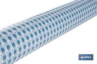 Rollo de hule de cuadros Vichy con corazones| Protección y estilo para la mesa - Cofan