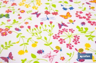 Rollo de hule de mariposas | Impermeable | Protección y estilo para la mesa - Cofan
