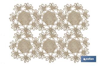Bajoplatos con borde floral | Packs de 6 unidades de salvamanteles individuales | Material: fibra natural | Diámetro: 35 cm | Decoración única y protección para la mesa - Cofan