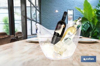 Cubitera transparente para mantener fría la bebida | Capacidad: 8 litros | Para fiestas, eventos y restauración - Cofan
