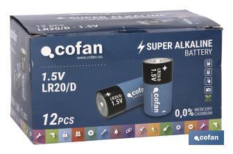 Pilhas Alcalinas - LR20 D/1,5V - Cofan