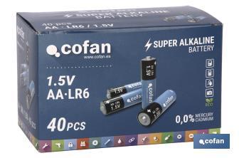Pilhas Alcalinas - LR6 AA/1,5V - Cofan