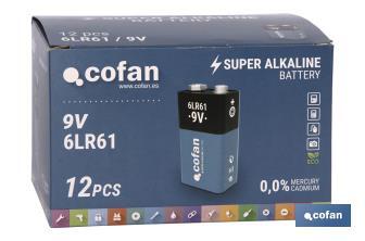 Pilhas Alcalinas - 6LR61/9V - Cofan
