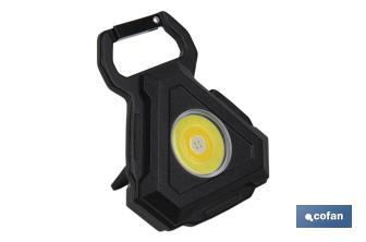 Linterna pequeña Cob Led Recargable | Mini linterna led con gancho para colgar e imán extra fuerte - Cofan