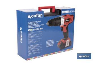 Taladro Percutor a Batería con 1300 rpm | Batería Li-ion de 20V - 1,5 Ah + Cargador incluidos - Cofan