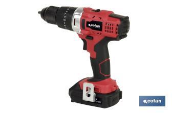 Taladro Percutor a Batería con 1300 rpm | Batería Li-ion de 20V - 1,5 Ah + Cargador incluidos - Cofan
