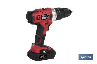 Taladro Percutor a Batería con 1300 rpm | Batería Li-ion de 20V - 1,5 Ah + Cargador incluidos - Cofan