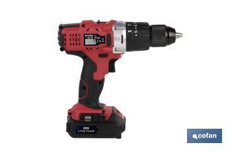 Taladro Percutor a Batería con 1300 rpm | Batería Li-ion de 20V - 1,5 Ah + Cargador incluidos - Cofan