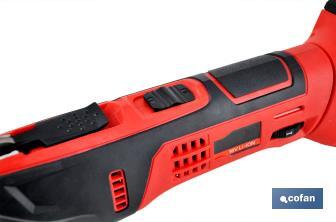 Multiherramienta a Batería | 15000 rpm | Batería Li-ion  18V + Cargador incluidos | Incluye accesorios - Cofan