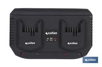 Chargeur de Batteries Double | Charge rapide | 2x3,5A - 18V - Cofan