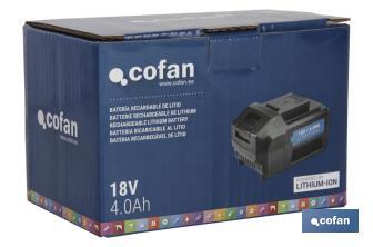 Batería Recargable de Litio Li-ion I 18V I 4.0 Ah I Apta para herramientas eléctricas a Batería - Cofan