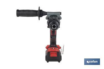 Taladro percutor y atornillador sin escobillas | 2 velocidades | Incluye maletín con batería Li-Ion de 20 voltios y 2.0 Ah + cargador - Cofan