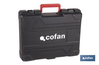 Taladro percutor y atornillador sin escobillas | 2 velocidades | Incluye maletín con batería Li-Ion de 20 voltios y 2.0 Ah + cargador - Cofan