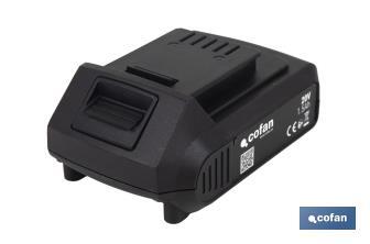 Batería de litio Li-ion de 20 V y 1.5 Ah | Adecuada para herramientas eléctricas Cofan | Protección electrónica integral - Cofan