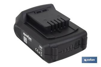 Batería de litio Li-ion de 20 V y 1.5 Ah | Adecuada para herramientas eléctricas Cofan | Protección electrónica integral - Cofan