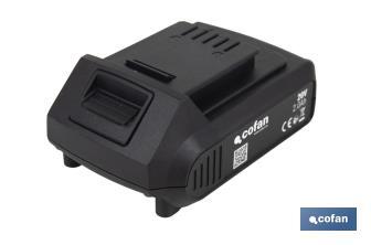 Batería de litio Li-ion de 20V y 2.0 Ah | Adecuada para herramientas eléctricas Cofan | Protección electrónica integral - Cofan