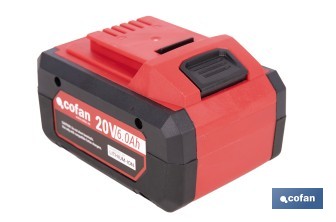 Batería Li-Ion recargable 20 V 6.0 Ah | Compatible con sistema 1 for All | Alta autonomía, protección avanzada | Indicador led de carga - Cofan