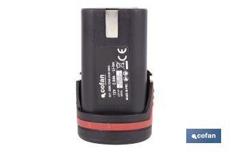 Batería Li-ion de 12 V y 2.0 Ah | Adecuado para taladro 50003244 | Larga duración y protección integral - Cofan