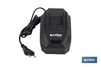 Cargador de batería de alta eficiencia: 20 V 4,5 A | Compatibilidad con sistema 1 For All | Tecnología de carga inteligente - Cofan