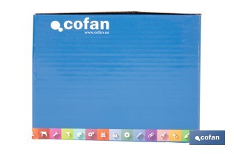 Pack de cargador 20 V 2.4 A + Batería 20 V 2.0 Ah Li-Ion | Compatible con sistema 1 for All | Protección contra sobrecarga y larga duración - Cofan