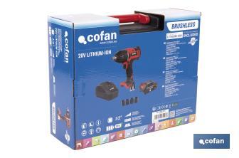 Pistola de impacto 1/2" a Batería | Batería de 20V + Cargador incluidos - Cofan