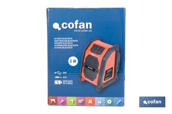 Altavoz Bluetooth a Batería | 2x2,5W | 18 V | Con Puerto USB - Cofan