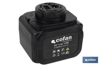 Batterie rechargeable pour sécateur | Puissance : 25 V 2.0 Ah - Cofan