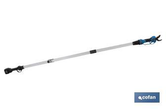 Kit of cordless pruning shears with extensible pole | Pole available in two different sizes: 130cm or 190cm - Cofan