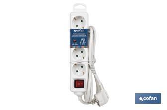 Power strip with 4 outlets | Cable of 1.4m in length | Power switch - Cofan