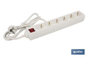 Power strip with 6 outlets | Cable of 1.4m in length | Power switch - Cofan