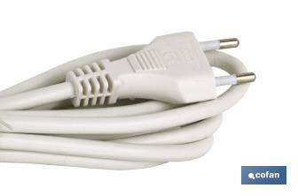 Prolongateur de câble bipolaire | Convient pour prise de type Europlug | Câble de 3 et 5 mètres de couleur blanche - Cofan