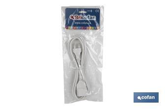 2-pole extension cord | Suitable for Europlug | White cable of 3 and 5 metres - Cofan