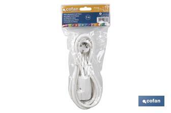 Extension cord | Various sizes of cable (3 x 1.5mm) | Two-pole socket - Cofan