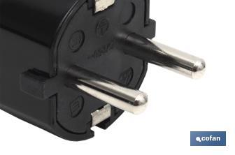 Two-Pole Schuko Plug | 16A - 250V | Black - Cofan