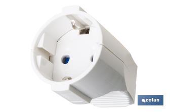 Mobile protective contact coupling with two-poles | White | 16A - 250V - Cofan
