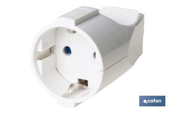 Base per presa mobile bipolare | 16 A - 250 V | Colore: bianco - Cofan