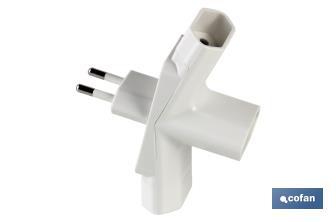 Three-Way Socket Adapter | Europlug Socket Type | 3 ways | 10A - 250V - Cofan